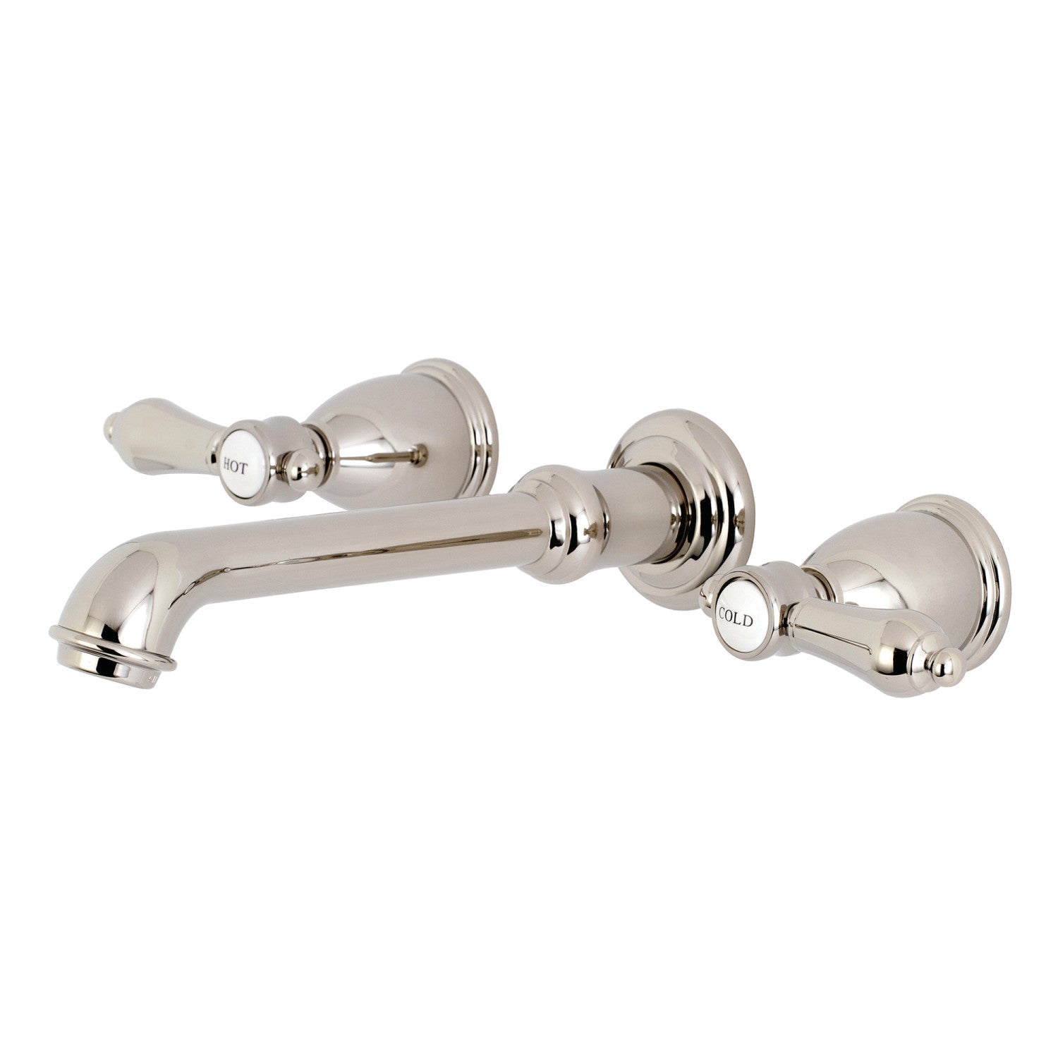 Kingston Tulare KS7126BAL - Heirloom Double-Handle 3-Hole Wall Mount Bathroom Faucet, Polished Nickel — image 1